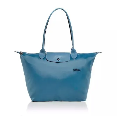 NWT LONGCHAMP Le Pliage Club Large Nylon Shoulder Tote THUNDERSTORM Teal Blue  • $144