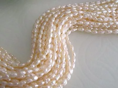 2 Or 3 Or 5 Loose Vintage Shiny White Smooth Fat Shorter Freshwater Rice Pearl • $18.99