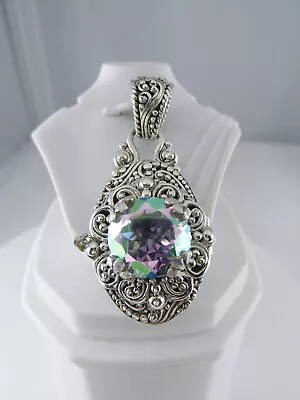 Sarda Bali Sterling Silver Mercury Mist Mystic Topaz Locket Pendant  1 7/8  • $119