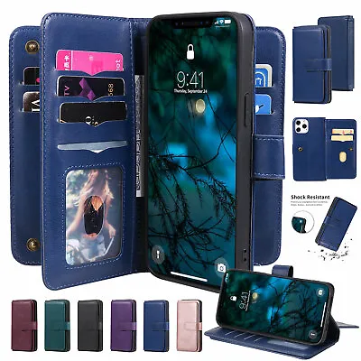 $18.36 • Buy Leather Card Wallet Case Flip Cover For IPhone 13 11 12 Pro Max XS XR 8 7 6 Plus