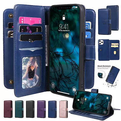 $6.96 • Buy Leather Card Wallet Case Flip Cover For IPhone 13 11 12 Pro Max XS XR 8 7 6 Plus