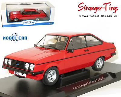 MCG 1:18 Scale Diecast Model Car - Ford Escort Mk2 RS 2000 In Red In Stock • £65.99