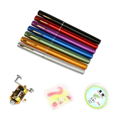 Pocket Size Fishing Rod Aluminum Mini Telescopic Pen Fishing Pole And Reel Combo • $18.79