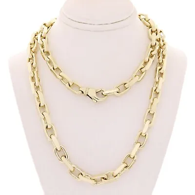 14k Yellow Gold Solid Handmade Heavy Anchor Chain Necklace 22  7.9mm 99.7 Grams • $5982.49