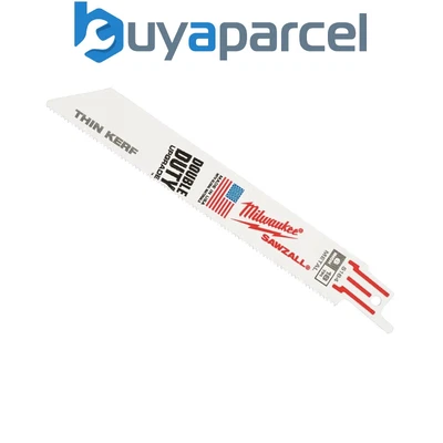 Milwaukee SAWZALL Metal Thin Kerf Recip Saw Blade 150mm 18 TPI Pack 5 48005184 • £18.95