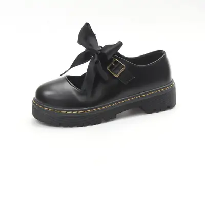 Womens Shoe Sweet Ankle Strap Chunky Low Heel Pump Bow Round Toe Lolita Girls B • £25.19