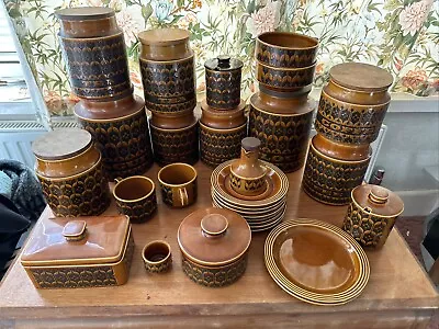 Hornsea Heirloom Brown Coffee Tea Sugar Pots & Biscuit Jar • £40