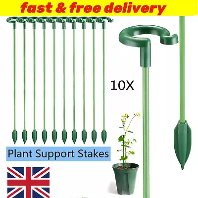 10X Plant Support Stakes Garden Flower Support Single Stem Plant Support Stakes • £4.79