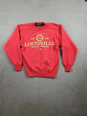 Vintage Louisville Cardinals Sweatshirt Mens Small Red Long Sleeve Graphic Print • $18