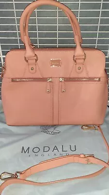 £69.99 • Buy Large Classic Modalu Pippa Leather Dusky Coral Salmon Shoulder Tote Grab Bag