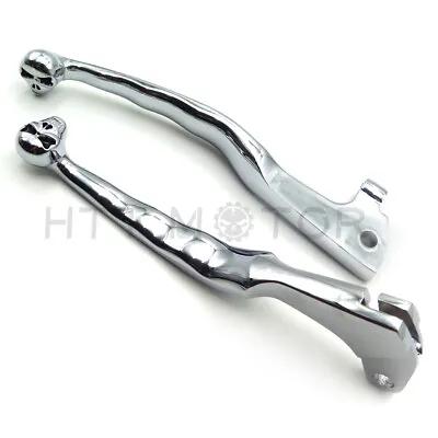 Skull Brake Clutch Levers For Yamaha Virago XV 250 535 700 750 1000 1100 Chrome • $19.99