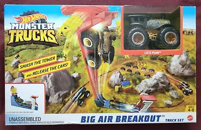 LOCO PUNK Monster Jam Truck 1:64 Big Air Breakout Track Set NEW 2018 Hot Wheels • $24.95