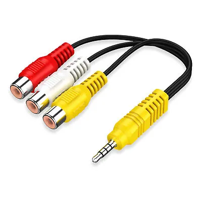 3.5MM To 3 RCA Cable Video Component AV Adapter Cable For TCL TV Plug And Play G • £3.95