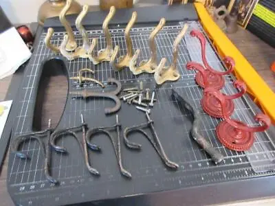 15 Pc Vintage Wire Twist And Assorted Wall Coat Hooks • $19.99