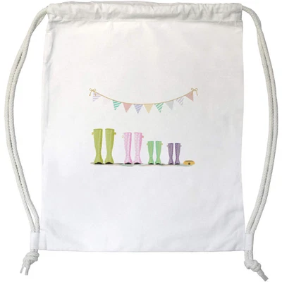 £9.99 • Buy 'Spotty Wellies' Drawstring Gym Bag / Sack (DB00030917)