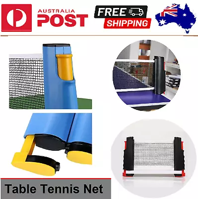 Table Tennis Kit Ping Pong Retractable Net Rack Portable Sports Training Indoor • $20.99