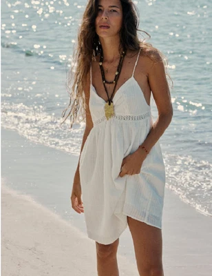 £23 • Buy ZARA WHITE MINI DRESS WITH LACE TRIM Size Small Brand New With Tags