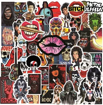 50 PCS Rock And Roll Band Stickers Music Decals Hydro Yeti Truck Free Shipping! • $8.49