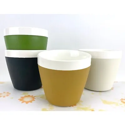 Vintage 70s Therm Ware Coffee Mugs Set Of 4 Insulated Plastic Cups Glamping • $40