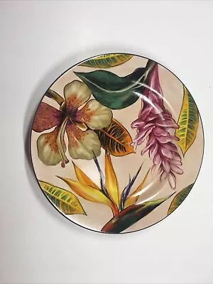 3 SAKURA Tropical Flowers ￼Pattern 8” Salad Plates • $21