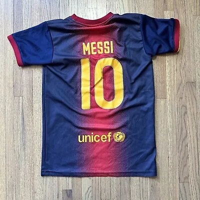 FC Barcelona 2009-2010 Lionel Messi Home Jersey Youth SZ XL QATAR FOUNDATIONS • $29.99