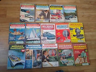 Vintage Mechanix Illustrated Magazine Lot Of 14 From 1950/60's • $14.95