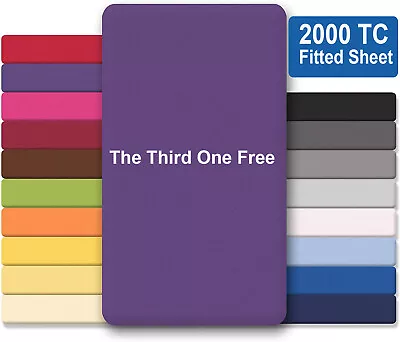 $19.99 • Buy 2000TC Hotel Fitted Sheet Ultra Soft Touch Queen King Double King Single Bed