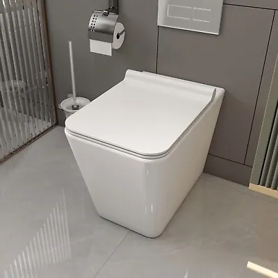 MEJE Back To Wall Toilet Square Elongated One-piece Toilet Dual-FlushWhite • $219