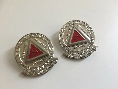 Pair Of Vintage ROSPA Safe Driving Award Badges - 24 & 25 Years • £9.99