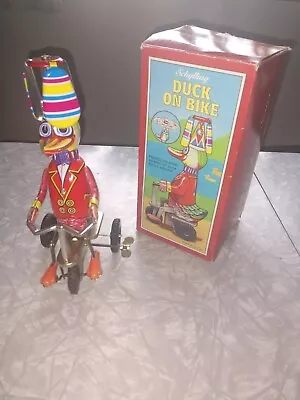 Windup Duck On Bike Vintage Toy Schylling Collector Series Spinning Top In Box • $24