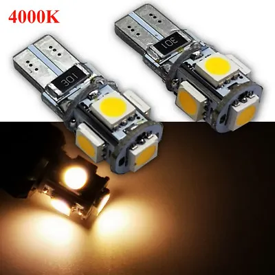 2X T10 Wedge 5SMD Parker Number Plate LED Bulbs W5W 194 168 131 4000K CANBUS 12V • $4.39