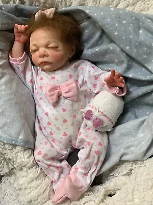 Sweet Reborn Baby GIRL Doll ROSE Was Rosebud Cindy Musgrove COMPLETED No Magnets • $199.99