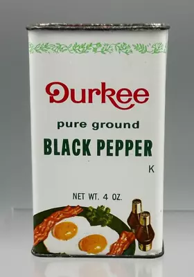 Vintage DURKEE Black Pepper SPICE TIN Advertising BACON & EGGS Breakfast • $14.95