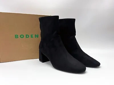 BODEN Womens Cara Black Stretch Ankle Boots - Size UK 6 - New - RRP = £110.00 • £55