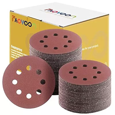 Faoyoon Sanding Disc 5 Inch 8 Hole 100 Pcs Orbital Sanding Discs Hook And Loo... • $22.40