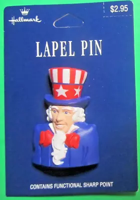 Vintage Hallmark Patriotic Red White Blue Uncle Sam Lapel Pin Noc-6/71 • $17.76