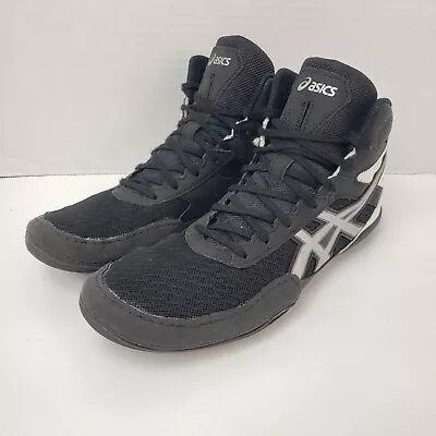 ASICS Matflex Wrestling Shoes Black White Silver 1081A021 Men’s Size 9.5 • $33.99