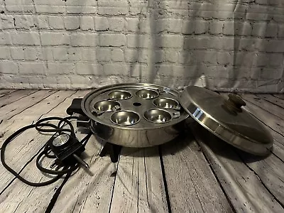 Vintage Saladmaster Electric Skillet 7817 W/Vapo Lid & Egg Poacher Set • $125