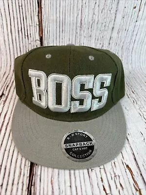 R-M Sport Collection “BOSS” Snapback Hat Green/Grey  • $16