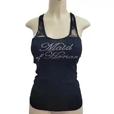 Zenana Outfitters Womens L Black Rhinestone Embellished Maid Of Honor Tank Top • $18