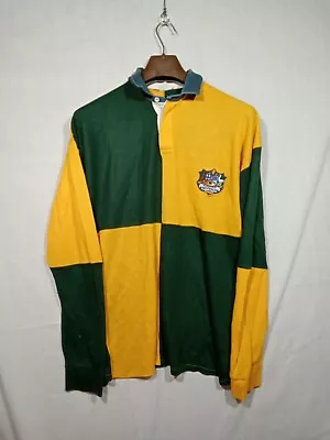 Vintage Australia 1980s Cotton Oxford Rugby Union Shirt Adults Size L • £59.99