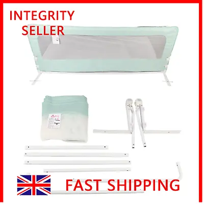 Blue 180cm Folding Toddler Safety Bed Rail Kids Sleep Guard  Protection • £28.99