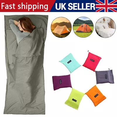 Travel Sleeping Bag Liner Cotton Durable Soft 220 X 90 Cm Roomy Sheet Portable • £9.99