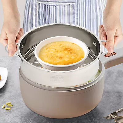 22cm Stainless Steel Steamer Cooking Pot Steamer Insert And Vented Glass Lid • $16.16