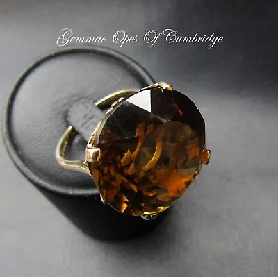 £294.99 • Buy Vintage 9ct Gold Madeira Citrine Solitaire Ring Size P 7.4g 9k