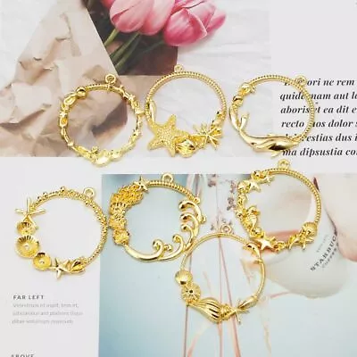 £2.52 • Buy Metal Gold Starfish Shell Frame Bezel Setting Charm Jewelry Making Findings