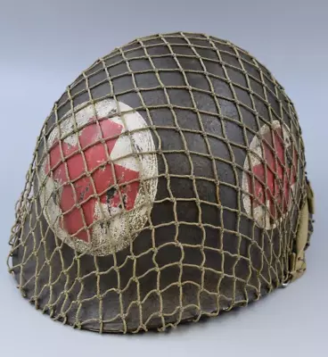 Original WW2 US Army M1 Helmet  With Liner. George Frost & Co~FREE POSTAGE • £90