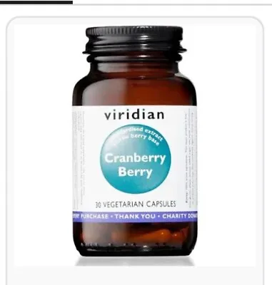 Viridian Cranberry Berry Extract 30 Vcaps BBE 3/24 • £3