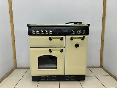 RANGEMASTER LEISURE 90 CM DUAL FUEL IN CREAM AND BRASS. Ref:R26 • £1340