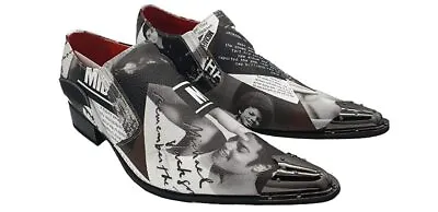 £49.99 • Buy Men's Rossellini Slip On King Of Pop Michael Jackson Pic Printed Metal Shoes 